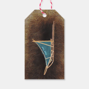 Dog Sled On Caribou Fur Gift Tags