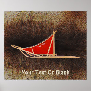 Dog Sled On Caribou Fur Poster