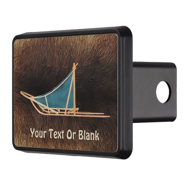 Dog Sled On Caribou Fur Trailer Hitch Cover (Left)