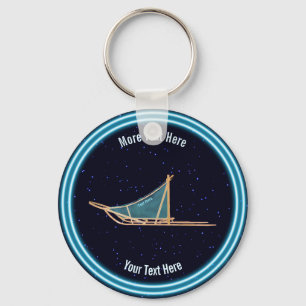 Dog Sled On Stars Keychain