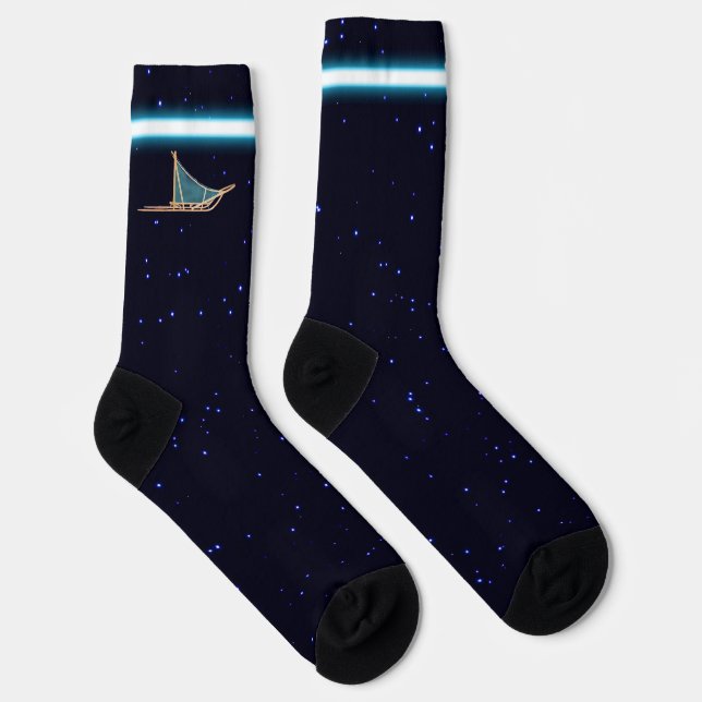 Dog Sled On Stars Socks (Right)