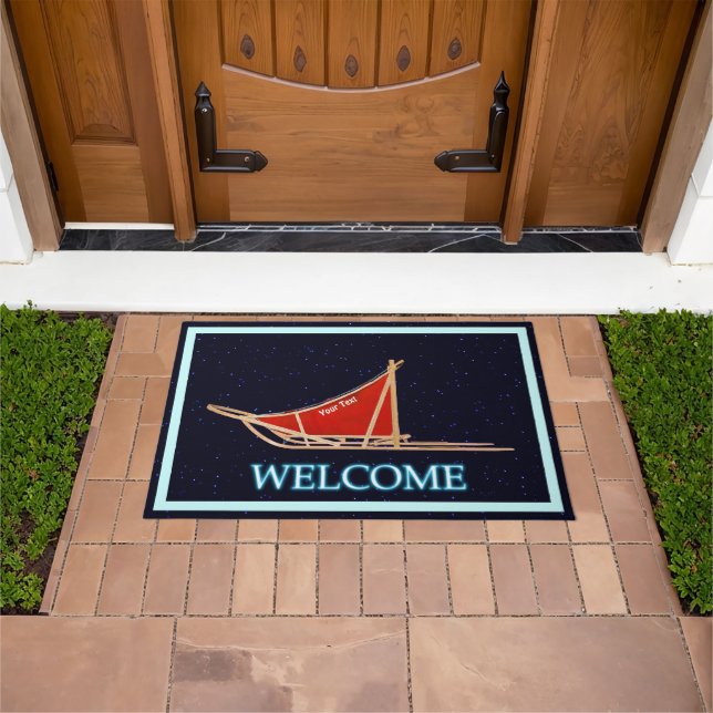 Dog Sled On Stars - Welcome Doormat (Outdoor)