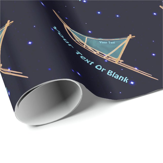Dog Sled On Stars Wrapping Paper (Roll Corner)