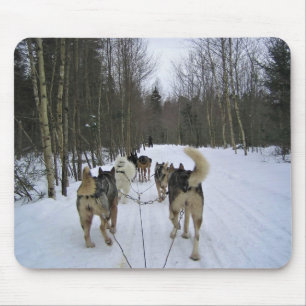 Dog Sledding in Quebec, Canada Mouse Pad