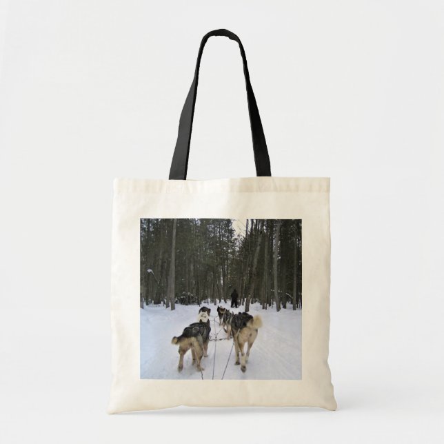 Dog Sledding in Quebec, Canada Tote Bag (Front)