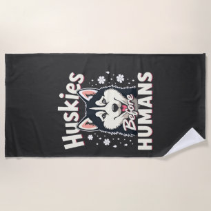 Dog Sledding Mushing Adventure Husky Team Winter Beach Towel