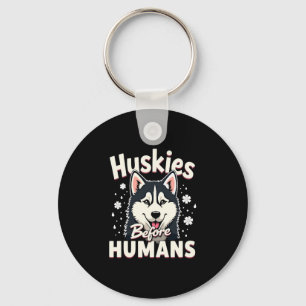 Dog Sledding Mushing Adventure Husky Team Winter Keychain
