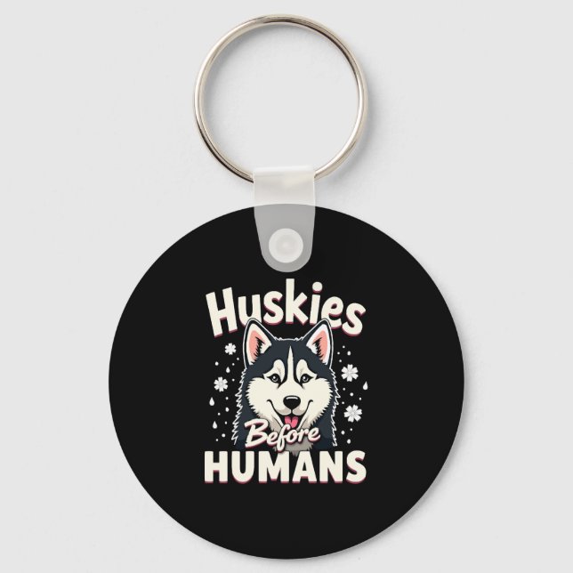 Dog Sledding Mushing Adventure Husky Team Winter   Keychain (Front)