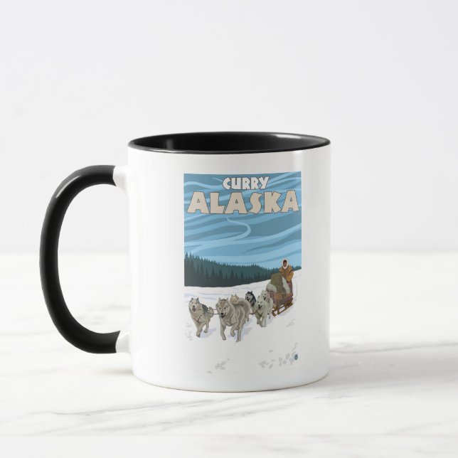 Dog Sledding Scene - Curry, Alaska Mug (Left)