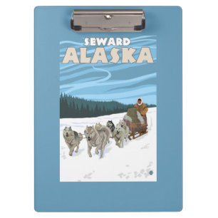 Dog Sledding Scene - Seward, Alaska Clipboard