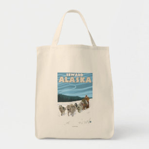Dog Sledding Scene - Seward, Alaska Tote Bag
