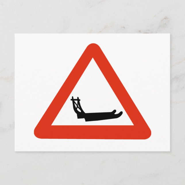 Dog Sleds Crossing, Traffic Sign, Greenland Postcard (Front)