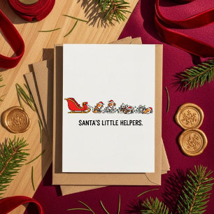 Dog Sleigh Christmas Card Santas Little Helpers