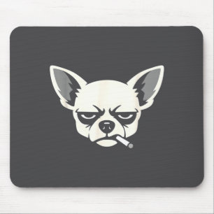 Dog Smoking Cigarette Funny Chihuahua Meme  Mouse Pad
