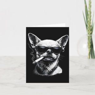 Dog Smoking Cigarette Funny Chihuahua Meme Thank You Card