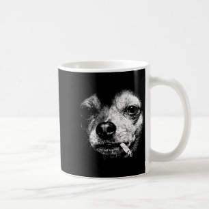 Dog Smoking Cigarette Funny Chihuahua Meme Vintage Coffee Mug