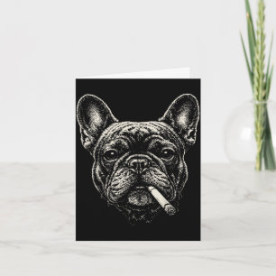Dog smoking cigarette funny french bulldog meme  card