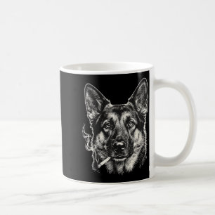 Dog smoking cigarette funny german shepard meme  coffee mug