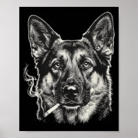 Dog Smoking Cigarette Funny German Shepard Meme