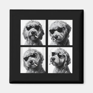 Dog Smoking Cigarette Funny Goldendoodle Photoboot Magnet