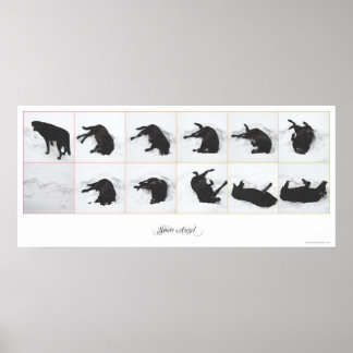 Dog Snow Angel {white} Poster 36x16"