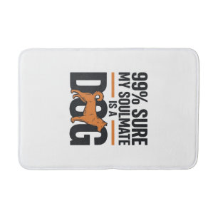 Dog Soulmate Funny Vintage Engraving T-Shirt Desig Bath Mat