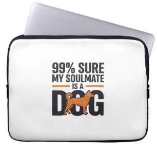 Dog Soulmate Funny Vintage Engraving T-Shirt Desig Laptop Sleeve