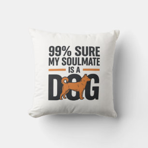 Dog Soulmate Funny Vintage Engraving T-Shirt Desig Throw Pillow