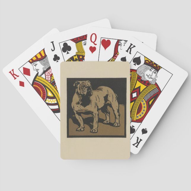 Dog - Square Animals Illustration Playing Cards (Back)