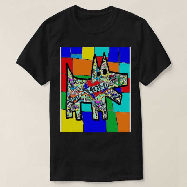 Dog Squares tattoo T-Shirt (Design Front)