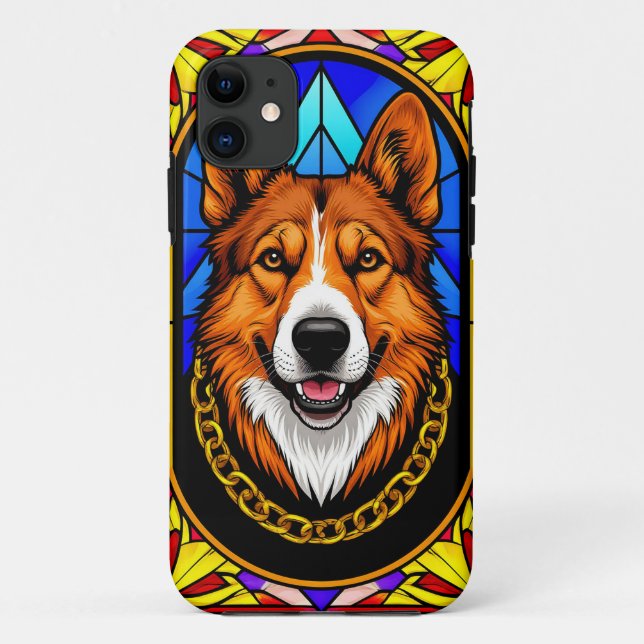 Dog Stained Glass Portrait Case-Mate iPhone Case (Back)