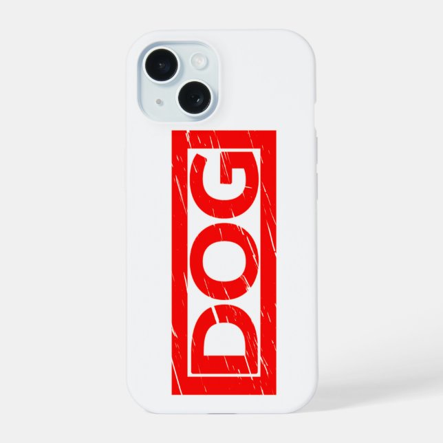 Dog Stamp iPhone 15 Case (Back)
