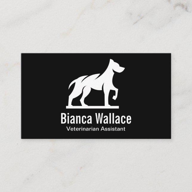 Dog Standing Logo Business Card (Front)