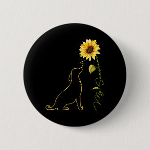 Dog Sunflower Cute Dog Tees Sunshine Dog Lover _ 2 Inch Round Button