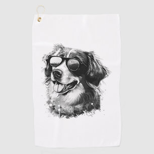 Dog Sunglasses Animal Cool Funny basset hound dog Golf Towel