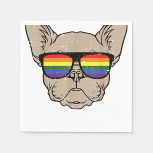 Dog Sunglasses Gay Pride Puppy Lover Proud LGBT-Q Napkin