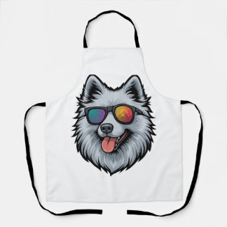 Dog Sunglasses Mountain Sunset Reflection Apron