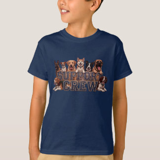 Dog Support Crew Multi Breed Owner Kids Dogs Lover T-Shirt