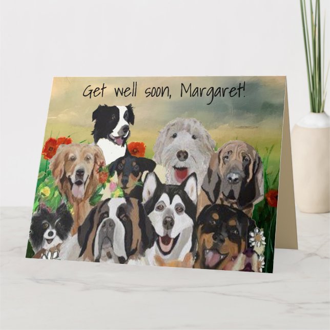 Dog Support Squad Get Well Soon Card (Front)
