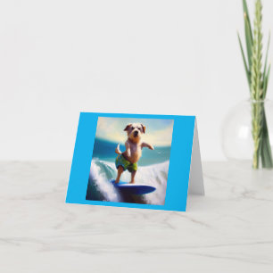 Dog Surfing Card