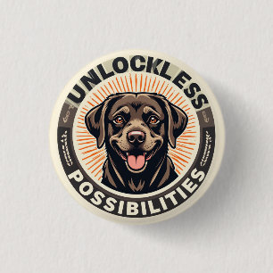 Dog Symbolizing Optimism and Endless Possibilities 1 Inch Round Button