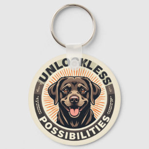 Dog Symbolizing Optimism and Endless Possibilities Keychain