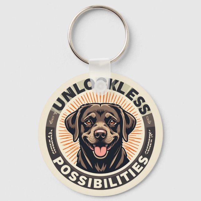 Dog Symbolizing Optimism and Endless Possibilities Keychain (Front)