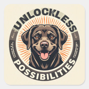 Dog Symbolizing Optimism and Endless Possibilities Square Sticker