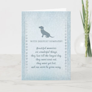 Dog Sympathy Card Blue - Beautiful Memories