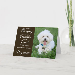 Dog Sympathy Card for Loss Memorial with photo