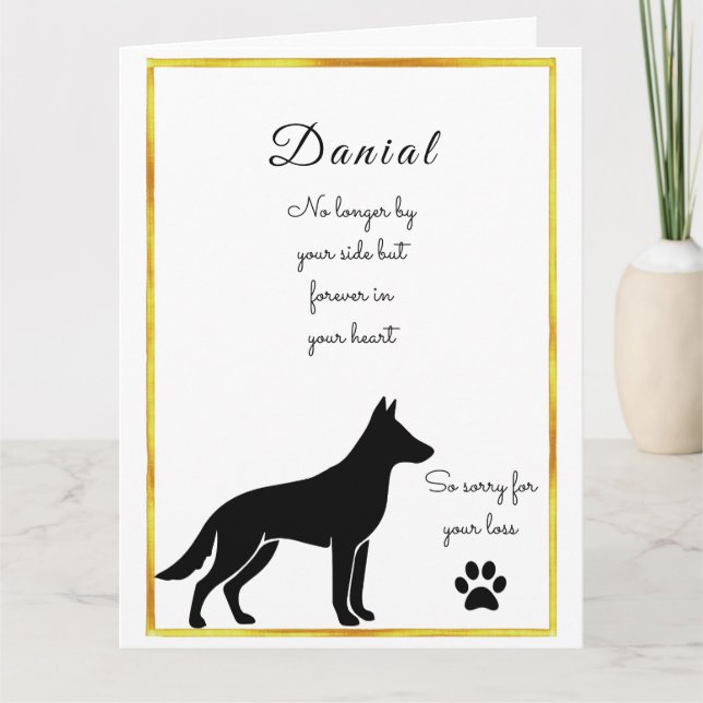 Dog Sympathy Card for Loss Personalized Memorial (Front)