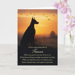 Dog Sympathy Doberman Pincher Custom Dog Name Card