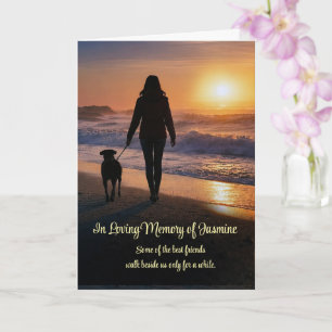 Dog Sympathy General Woman and Dog on the Beach Card