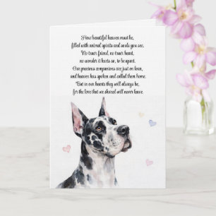 Dog Sympathy Great Dane Breed Spiritual Poem Card